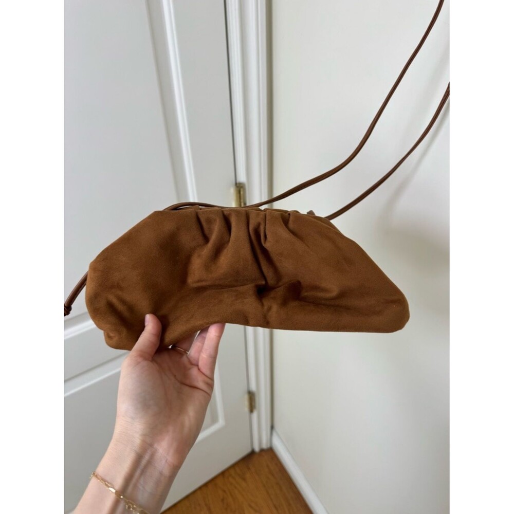 Banana Republic Brown Vegan Suede Soft Pouch Crossbody bag